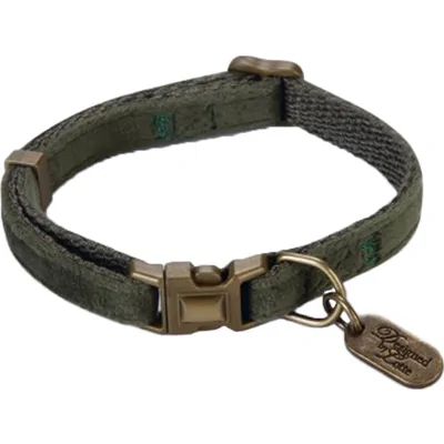 Designed by Lotte Velura - Hondenhalsband   - Groen - 35-50 x 20 cm